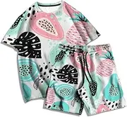 [DSAoTeng] Summer Tracksuit for Men Plant Weed 3D Printed T-Shirt + Shorts Set Casual Two Piece Set Sportswear Streetwear