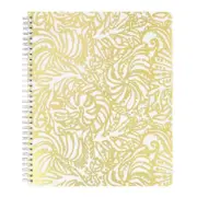 Lilly Pulitzer Gold Large Hardcover Spiral Notebook, 11" x 9.5" with 160 Coll...