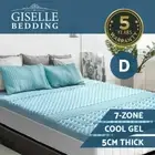 7-Zone COOL GEL Memory Foam Mattress Topper BAMBOO 60kg/m3 Double Foam 5CM