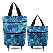 Trolley Folding Shopping Bag Collapsible 2 in 1 Foldable Shopping Portable Cart