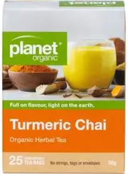Planet Organic Turmeric Chai Herbal Tea Bags 25pk
