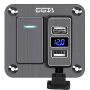 Rocker Switch Panel Waterproof Aluminum 12V/24V 2 Gang Toggle Switch Panel