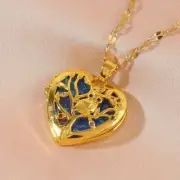 Owl Tree Of Life 18k Gold Plated Locket Necklace Copper Women Jewelry Gift