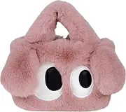[kowaku] Plush Tote Bag with Shoulder Strap Cute Cartoon Fuzzy Handbag Birthday Gift