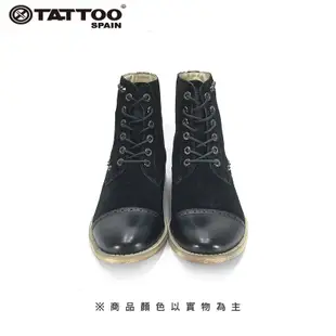 TATTOO 復古鉚釘短靴-黑A127B01