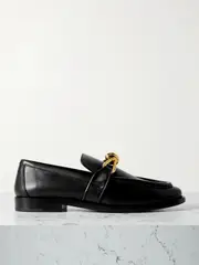 [Bottega Veneta] Bottega Veneta - Astaire Embellished Leather Loafers - Black - EU 40 EU 40 Black