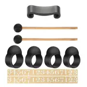 9pcs Wood Tongue Drum Drumstick Finger Sleeves Hand Pan Percussion Accessories