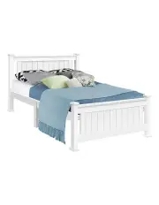 [Artiss] King Single Wooden Bed Frame in White