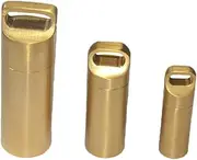 PERSELOSO 3pcs Mini Brass Pills Holder Portable Medicine Case with Keychain for Travel and Outdoor Camping Stylish Design Ultra Portable Container Golden