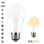 【GREAT】7W LED E27 紅外線感應燈泡 感應燈泡 燈泡 防盜燈泡 感應燈球 人體感應燈泡 單入