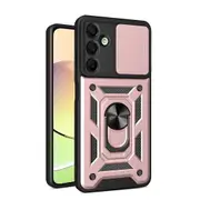 For Samsung Galaxy A16 5G & 4G Case, Camera Shield, Armor Ring Cover, Rose Gold