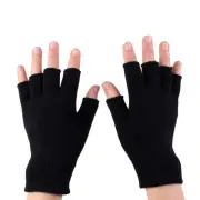 1 Pair Half Finger Gloves Winter Warm Fingerless Stretchy Knit Gloves for Wom...