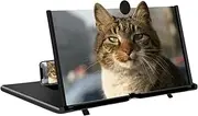 12" Screen Magnifier for Cell Phone – 3D HD Magnifying Screen Enlarger Projector for Movies, Videos, and Gaming – Foldable Phone Stand Holder with Screen Amplifier – Compatible with All Smartphones