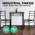 Artiss Dining Table and Chairs Dining Set Industrial Wooden Desk Metal Walnut