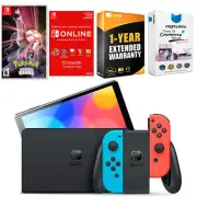 Nintendo Switch Red/Blue OLED + Pokemon Shining Pearl + NSO 1 Year Membership