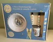Kids Childrens Preferred Beatrix Potter Peter Rabbit 5 Piece Dinnerware Set -NIB