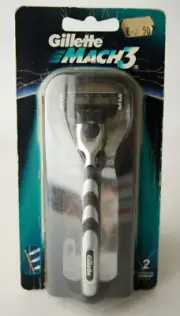 VERY RARE VINTAGE 90'S GILLETTE MACH 3 TRIPLE BLADE SYSTEM NEW UNUSED !