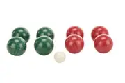 Deluxe 8 Resin Bowls Bocce Game Set Red & Green