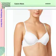 Calvin Klein Essence QP10380 Demi T-Shirt Bra, White, Size 32C