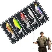 Hogvinnatil Bass Bait for Predatory Fish - Simulated Artificial Bait Equipment for Bass Catching, Realistic Freshwater Equipment Artificial Bait Vibrant Colours Dummy