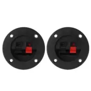 2 Pieces Spring Clip Stereo Speaker Plate Round Terminal Strip Board Speaker Box