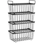 Stackable Freezer Organizer Bins 4 Pack for 7 Cu.FT Deep Freezer Black
