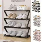 Z-Shaped Shoe Stand Black/White/Pink Shoe Storage Rack Dormitory