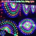 2x4x 3M 444 LED Peacock Waterfall Net Mesh Curtain Fairy String Light Party Lamp