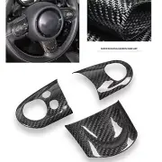 3x Real Carbon Fiber Steering Wheel Cover For BMW Mini Cooper R55 R56 Countryman (for: Mini)