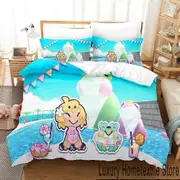 v240 Bed Sheets Game Here Comes Niko Bedding Set,Duvet Cover Comforter Bed Set Quilt Cover Pillowcase,King Queen Twin Size Boys Girls Adults 3-Piece B