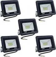 LED Outdoor Spotlight, 10 W, LED Spotlight, Warm White, 3000 K, IP66 Waterproof, 850 lm, Super Bright Aluminium Floodlight, LED Outdoor Spotlight for Yard, Garage, Garden, Hallway, Pack of 5