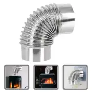 Stove Flue Extension Elbow Chimney Door Draft Stopper Portable Retractable