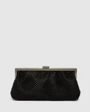 Black Arya Mesh Clutch Bag