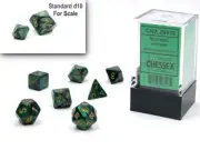 Chessex: Scarab Mini-Polyhedral Dice Set - Jade/Gold