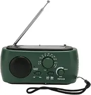 Emergency Radio,AM FM Portable Hand Crank Radio,Solar Radio with Flashlight for Outdoor Camping Hiking (Green)