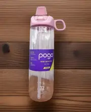 POGO Tritan Water Bottle 32 Ounce Straw Lid Leakproof BPA Free
