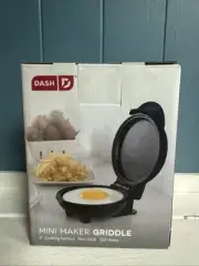 Dash Maker Mini Round Electric Griddle Machine For Individual Pancakes Black