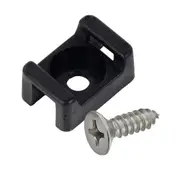 Cable Ties Mount, Zip Tie Cable Mounts, 100 sets,Black Medium with M3 Screws, Base Mount Saddle Screw Fixing Wire Holder Organizer Mounting Anchors