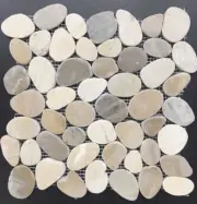 Venice Pebble Stone Tile Warm Blend Flat Tiles River Rock Stone Floor Wall