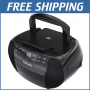 Versatile Portable CD and Cassette Player Boombox with AM/FM Radio in Black