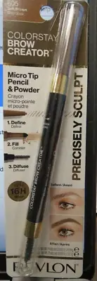 REVLON #605 SOFT BROWN COLORSTAY BROW CREATOR MICRO TIP PENCIL & POWDER NEW