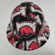 full brim hard hat custom hydro dipped IN ARKANSAS RAZORBACKS FOOTBALL NEW