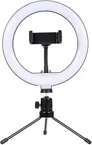 8inch Desktop Video Ring Light Selfie Lamp with Desktop Tripod Stand USB Plug Repla ent for YouTube TIK Tok Live Streaming White One Size