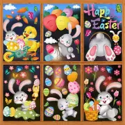 Easter Window Clings, 78 Pcs Bunny Egg Glass Door Decals for Decoration