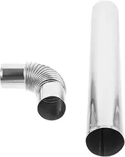 Homoyoyo 1Set Stainless Steel Straight Tube Elbow Adapter for Vent Smoke Chimney Flue Efficient Smoke Removal System for Air Versatile Installation Options