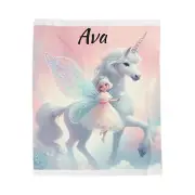 Personalized Unicorn Fairy Plush Blanket for Kids, Magical Gift, Nursery Decor,
