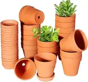 TKSCUSR 3 Inch Terracotta Pots with Saucer-20 Pack，Cactus Terra Cotta Flower Pots with Drainage，Succulent Nursery Clay Pots Great for Plants,DIY Crafts, Wedding Favor