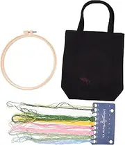 LALAFINA DIY Embroidered Canvas Bag Kit Large Capacity Women's Tote Bag Reusable Shopping Instructions and Pattern