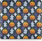[Amooorous] Yellow Halloween Pumpkin in Oil Painting Leather Car Registration and Insurance Card Holder Auto Truck Comparment Accessories Case for Cards, Essential Document Driver License, Yellow Halloween
