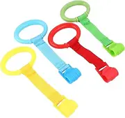 ERINGOGO Crib Pull Ring Set for Baby 4pcs Toddler Hand Pull Ring Playpen Hanging Links Learning Aid